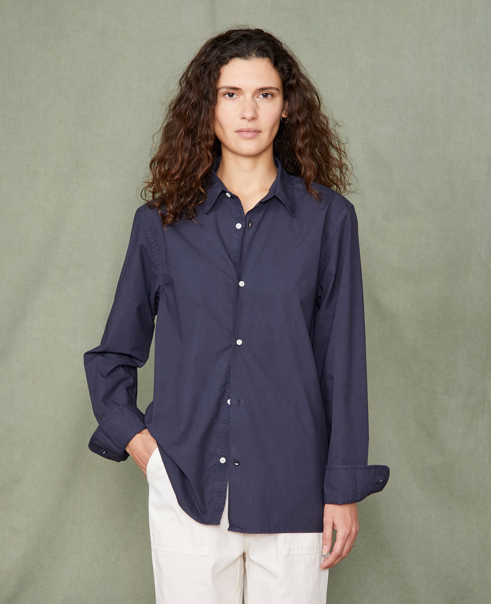 Soft collar shirt organic cotton poplin – Officine Générale