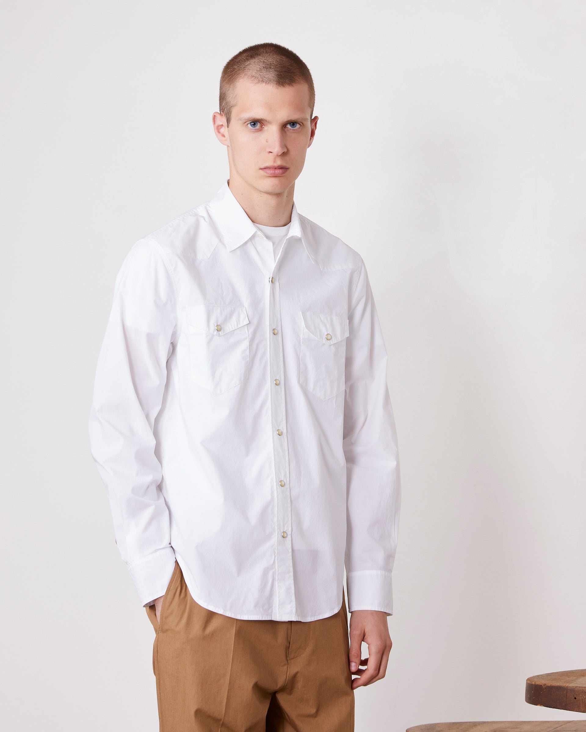 Maverick white cotton poplin 2 - Image 2