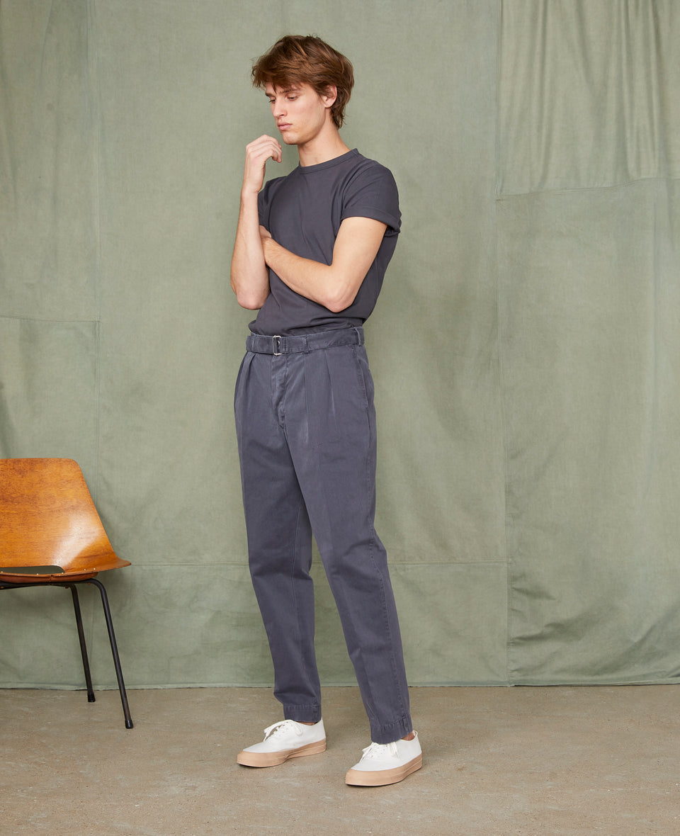 Pleated chino FADED BLACK - Image 5
