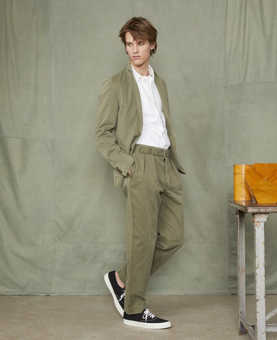 Pleated chino OLIVE - Image 1