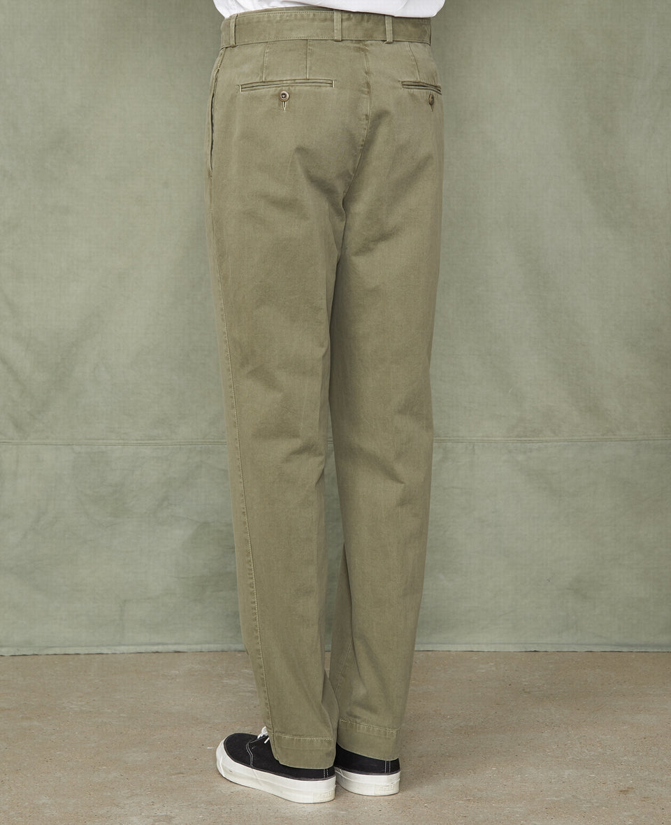 Pleated chino OLIVE - Image 3